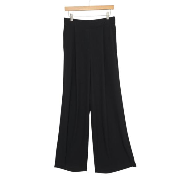 SPANX Crepe Pleated Trouser‎ Pants Pull On High Rise Womens Size Large Wide Leg - Picture 1 of 11
